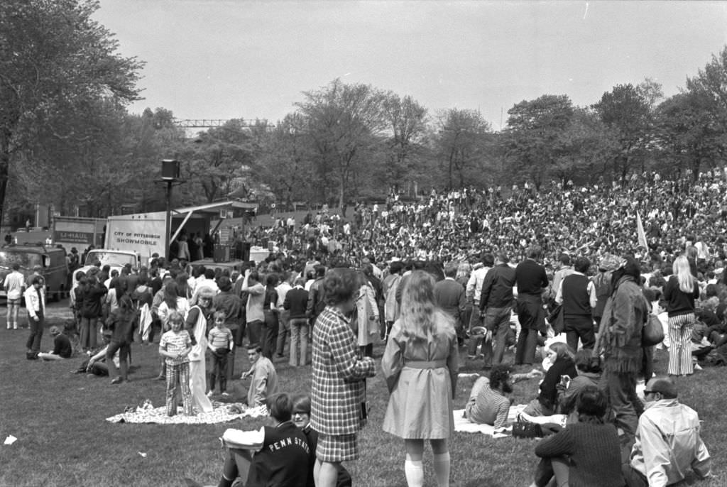 Rock Concert in Pittsburgh's Historic Schenley Park, 1970