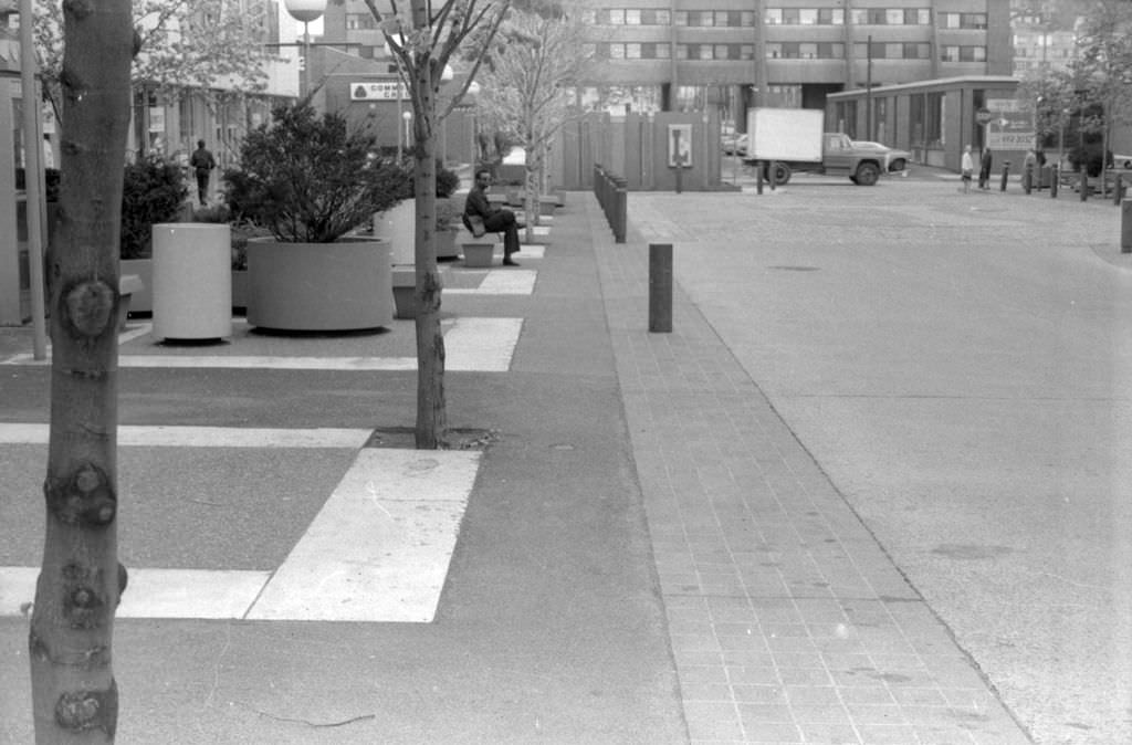 East Liberty Mall: Planters and Pedestrians, 1972