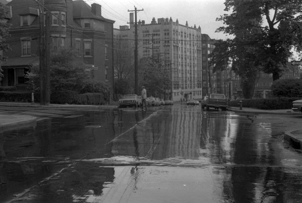 Bayard St and North Dithridge St: Water Pooling, 1972