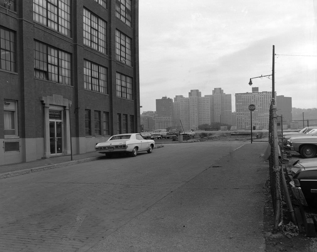 D.L. Clark Company entrance on Corry Street, later became office space, 1970.