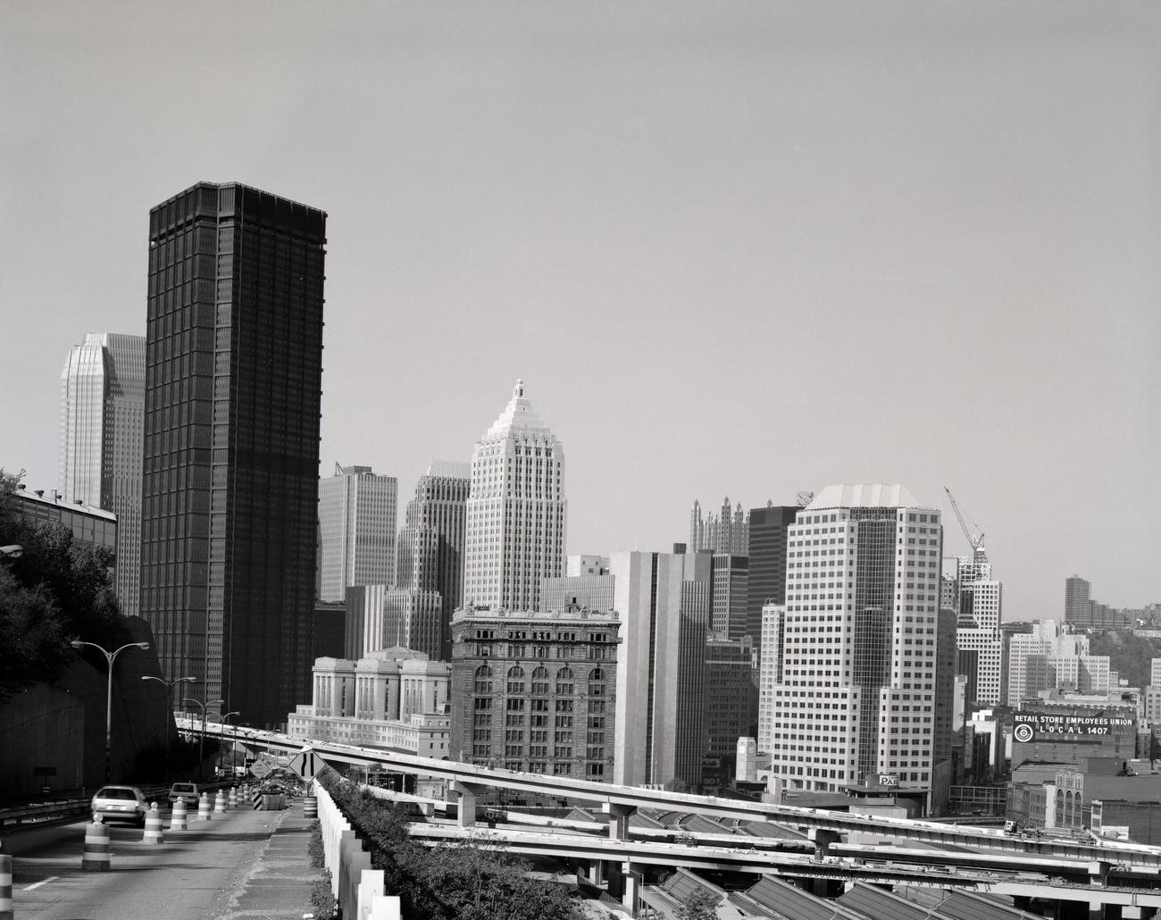 Skyline views in Pittsburgh, Pennsylvania, 1980