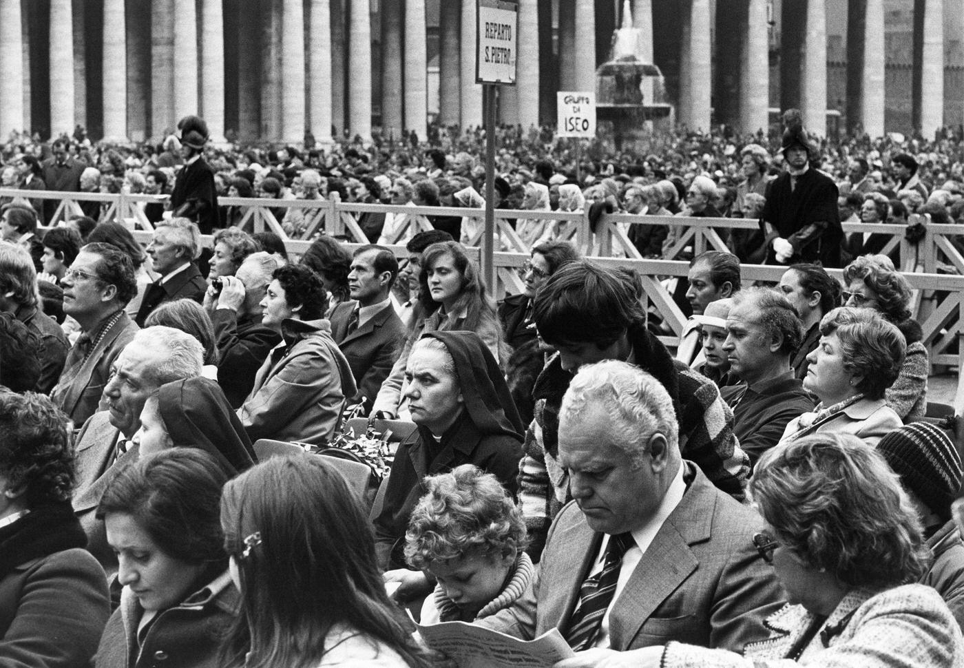 Believers Listening to Mass at St. Peter's Square, Rome, 1980
