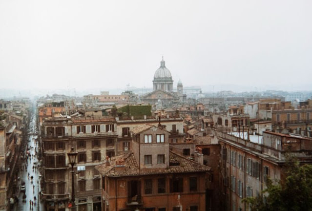 View from the Spanish Steps, Rome, 1985