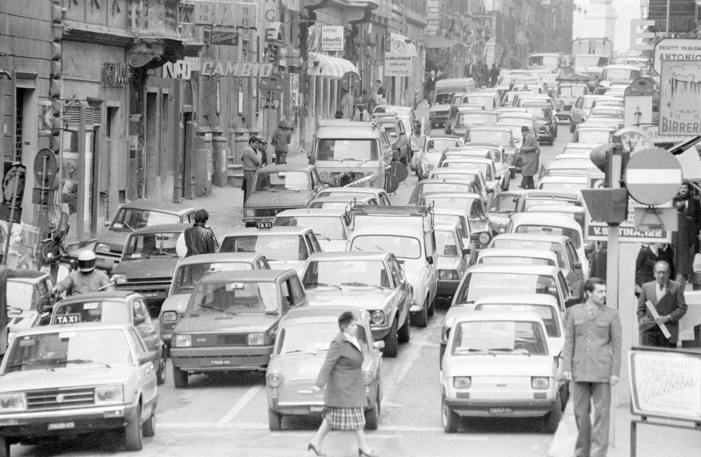 Heavy Traffic on Rome Roads, December 1982