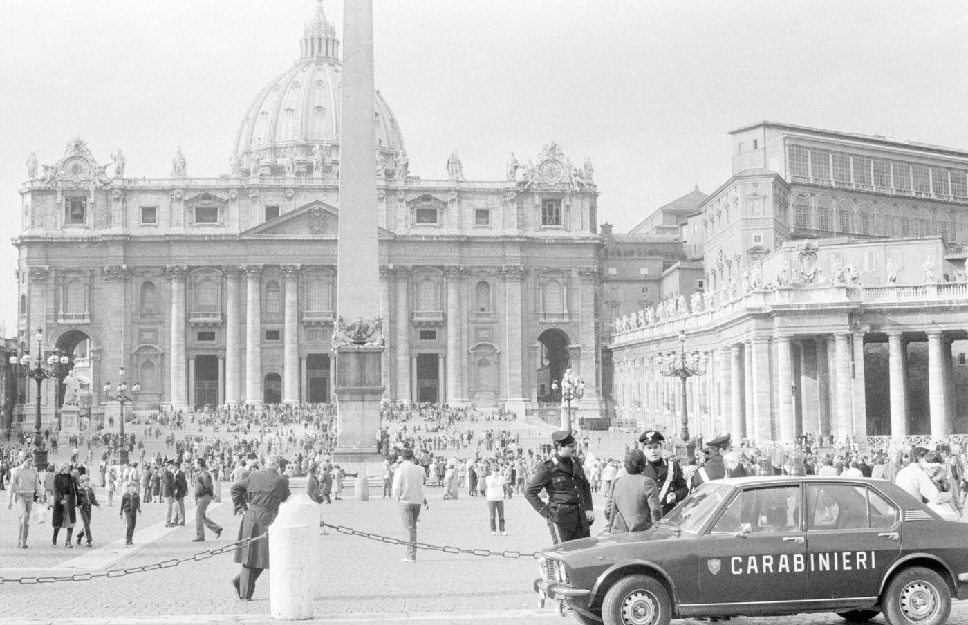 Tourists at St. Peter's Square in the Vatican, December 1982