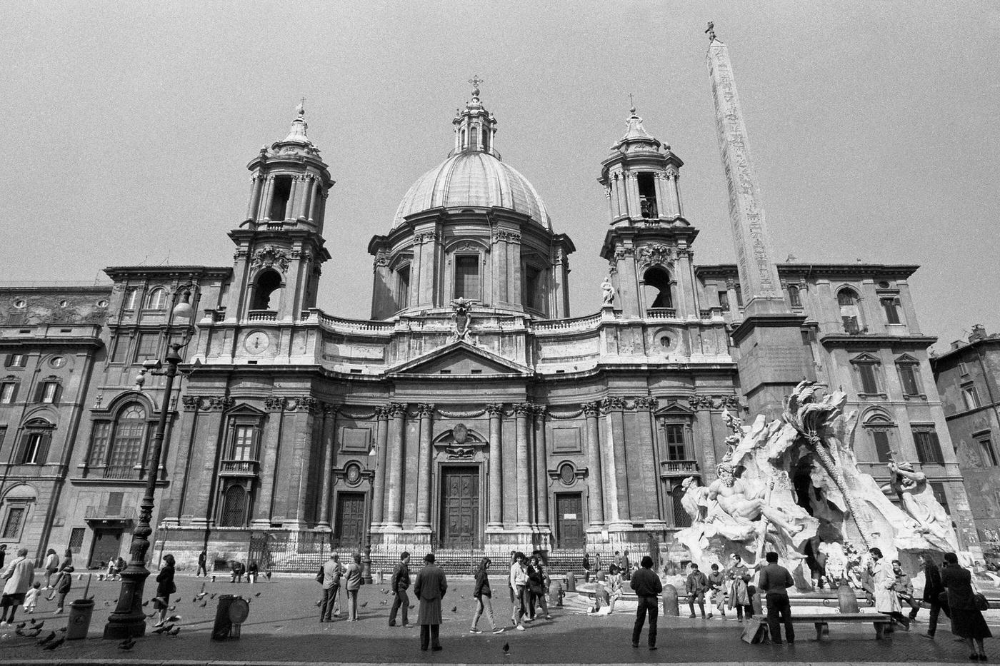 Sant'Agnese Church Facade in Piazza Navona, 1984