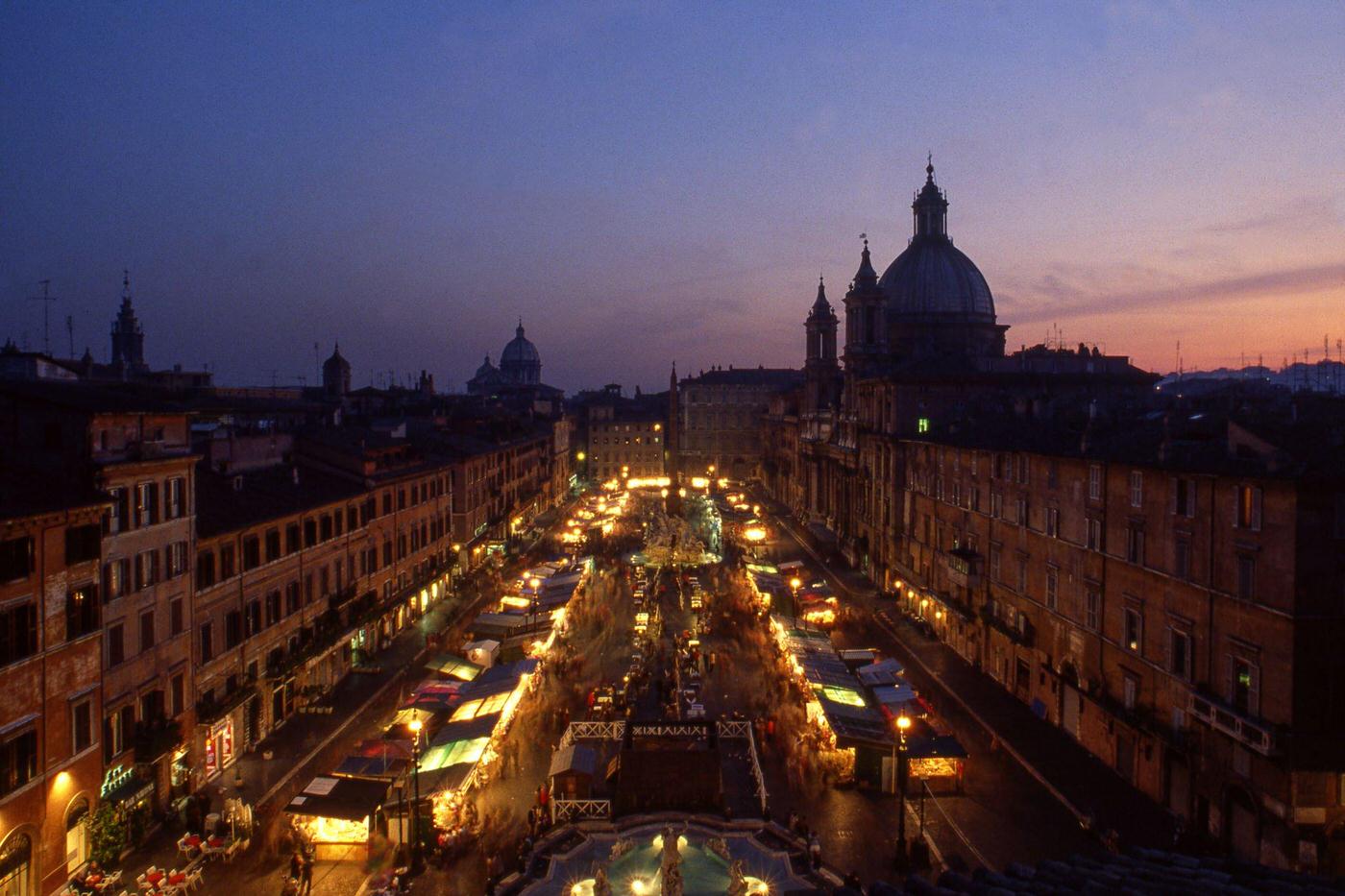 Christmas Shopping Stalls in Piazza Navona, 1984