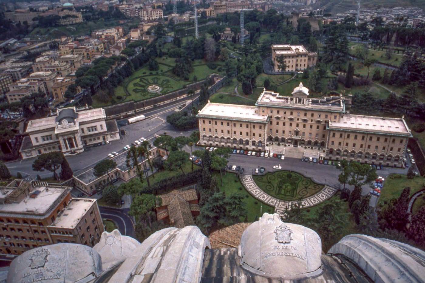 Vatican City View from St Peter's Dome Featuring Railway Station and Governorate Palace, 1985