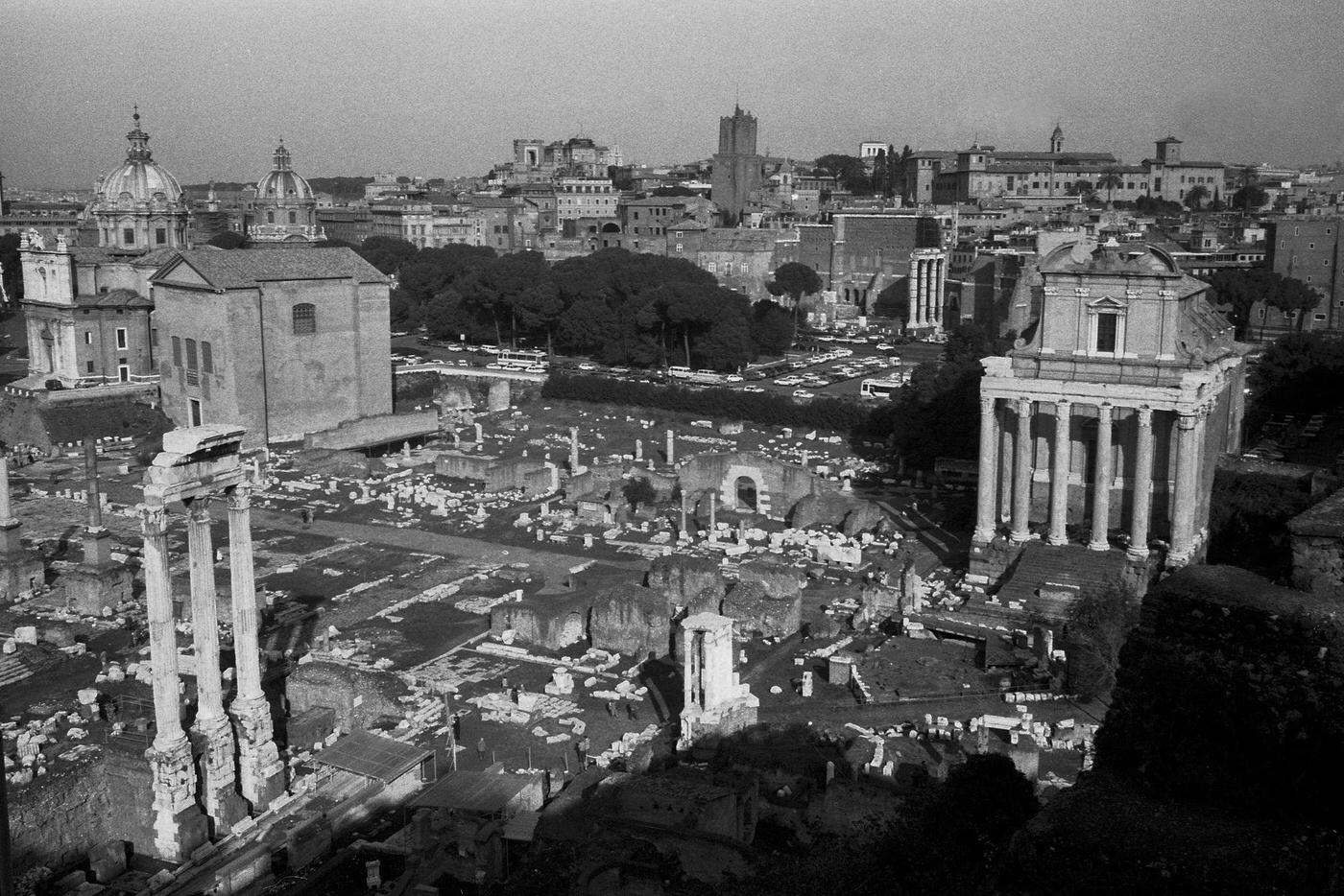 Roman Forum Featuring Temples of the Dioscuri and Antonio, Rome, 1986