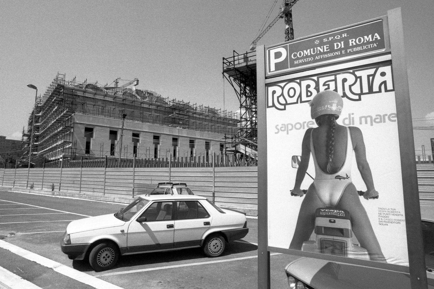 Advertisement Near Rome Mosque Under Construction, 1989