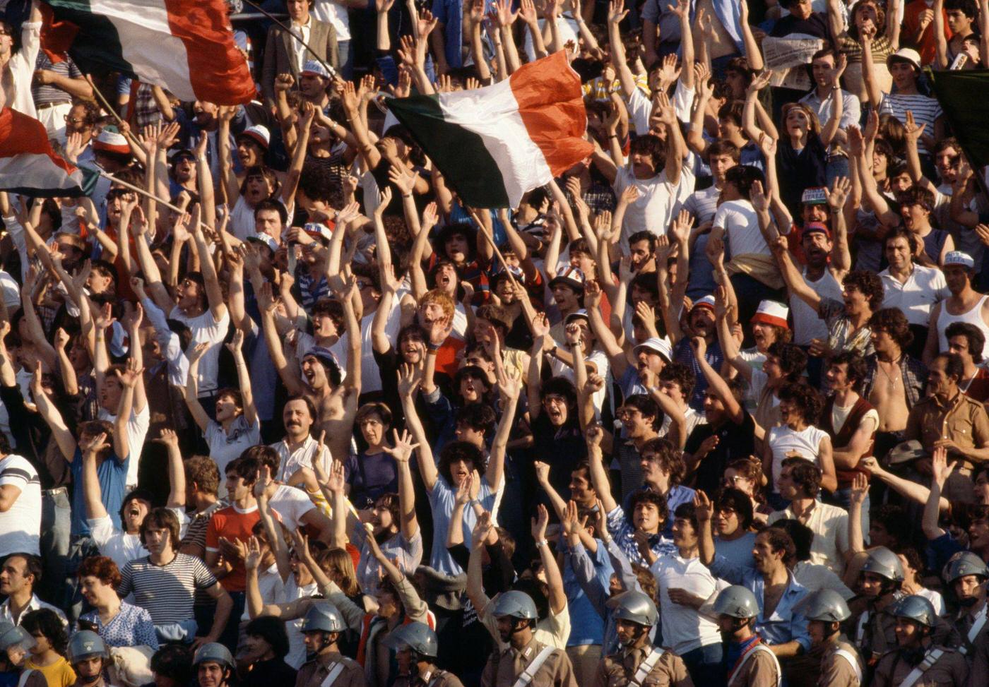 Italy Supporters Cheer During UEFA Euro 1980 Match