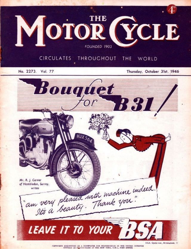The Motor Cycle magazine, October 31, 1946