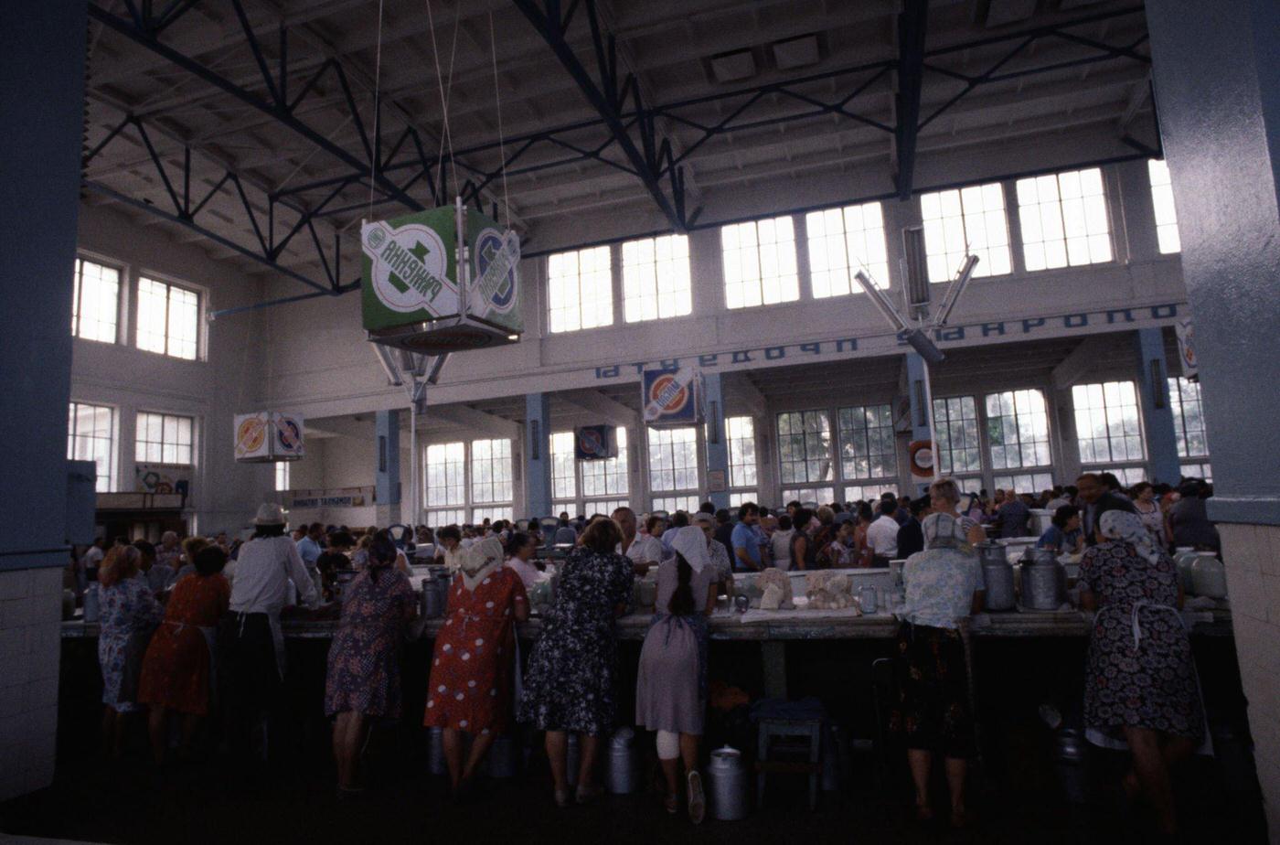 Covered Market in Odessa, Ukraine, 1990