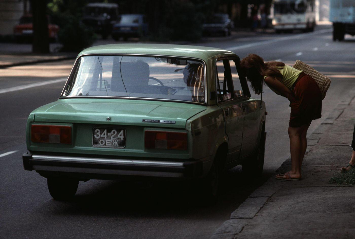 Hitchhiker in Odessa, Ukraine, 1990
