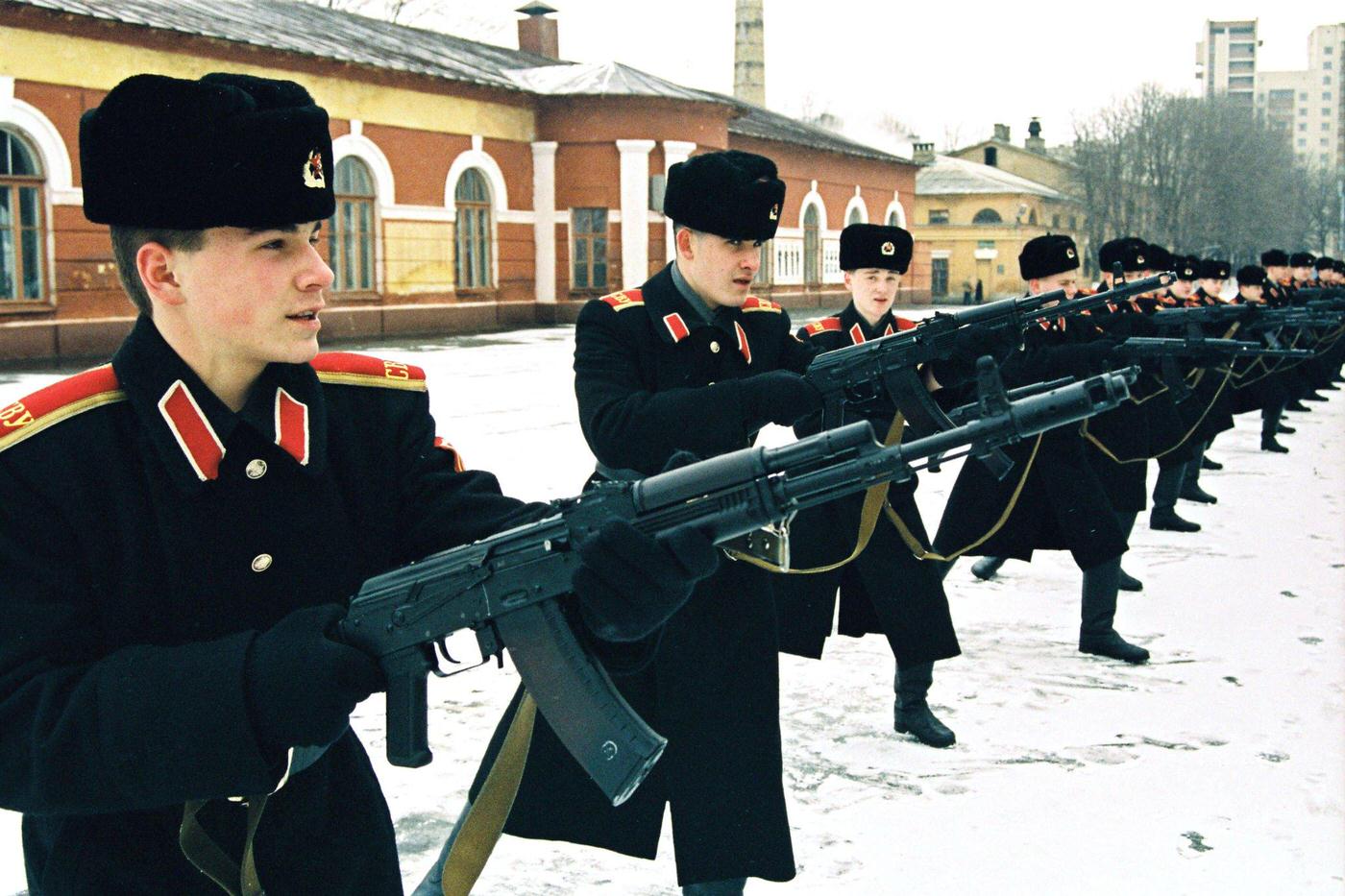 Students Exercising at Kiev Suvorov Military School, 1992