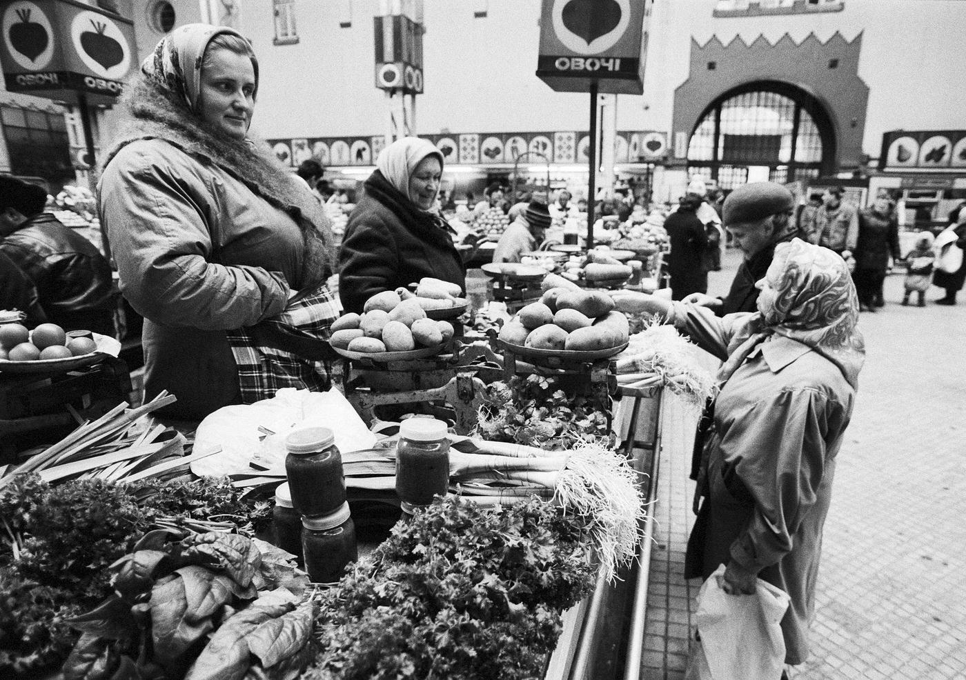 Fruit Vendor in a Market Hall in Kiev