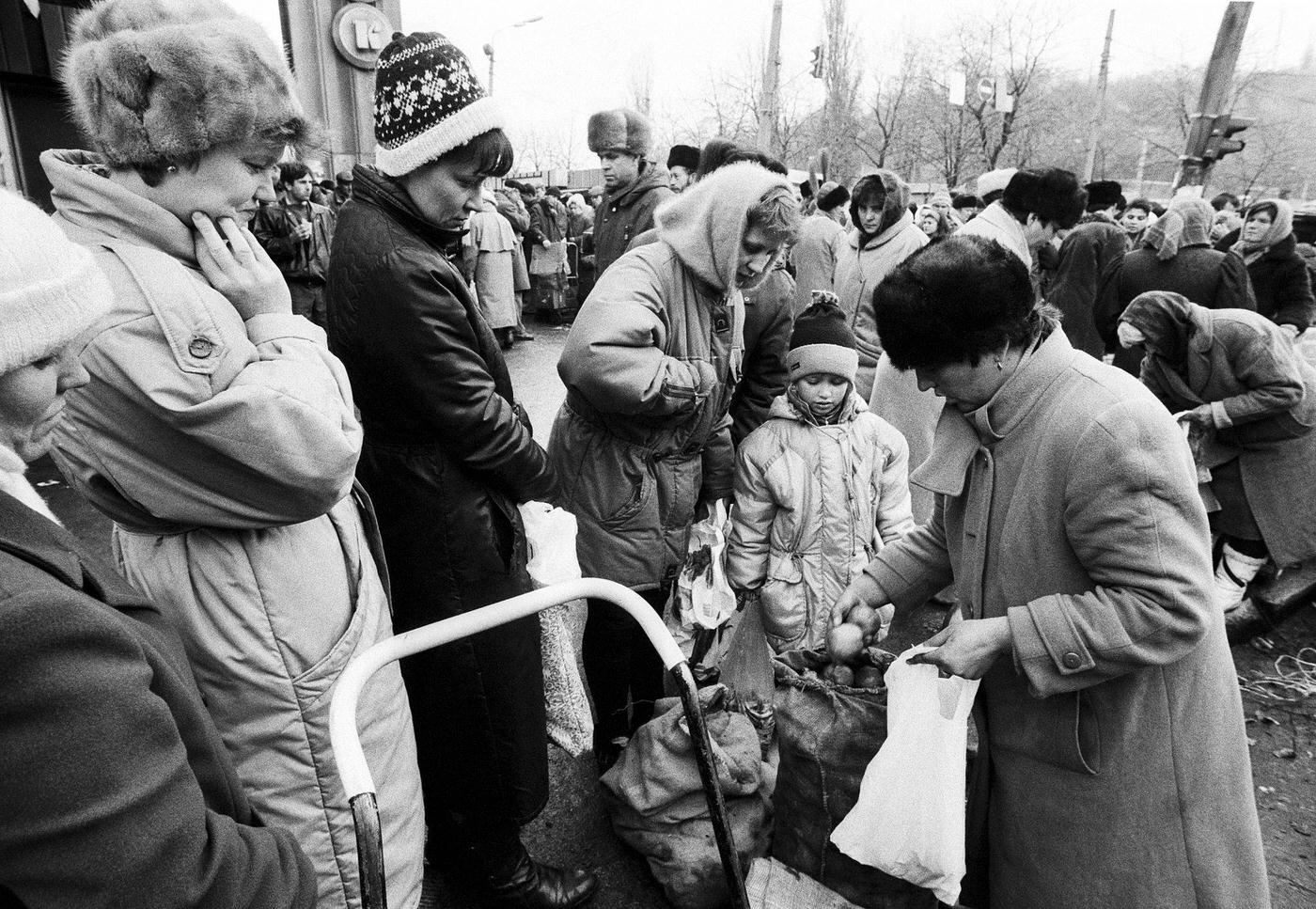 Street Market Scene in Kiev