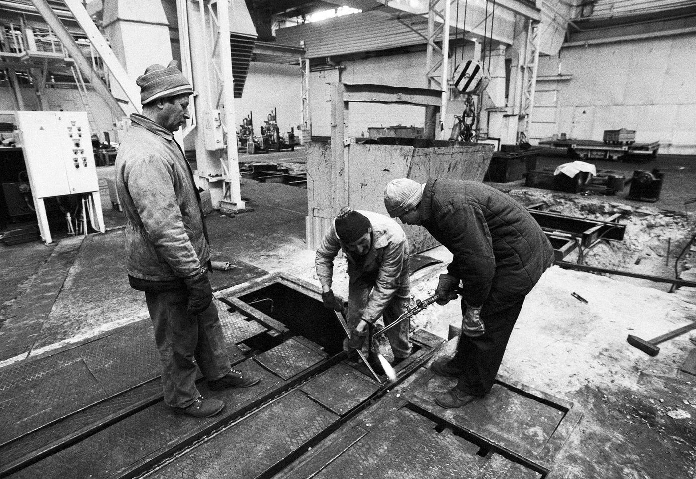 Workers in Atek Tractor Factory in Kiev