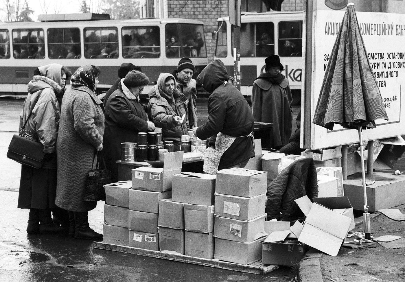 Street Market Scene in Kiev