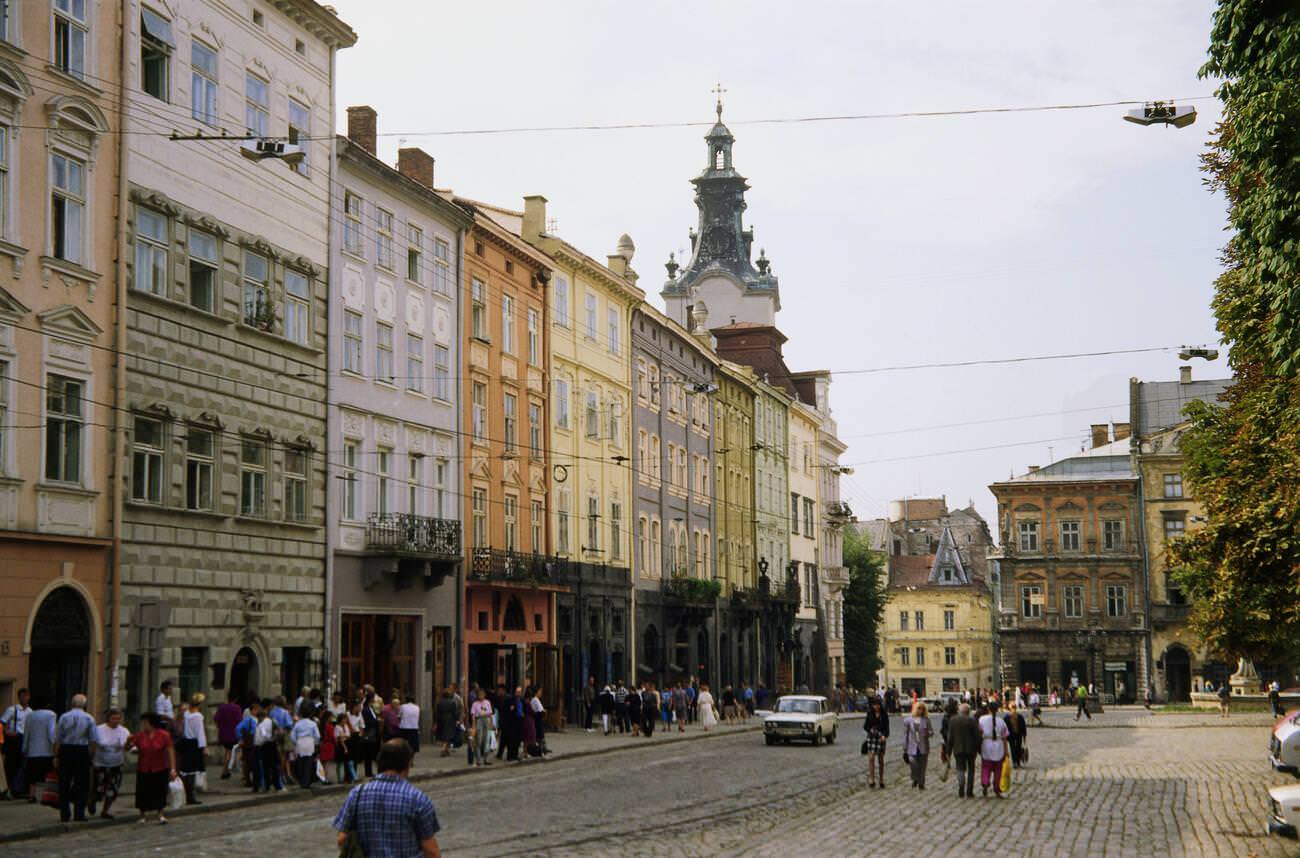 Rynok Square in Lviv, Ukraine, Circa 1990