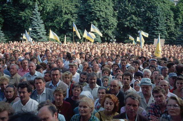 Pro-independence rally, Ukraine, 1991
