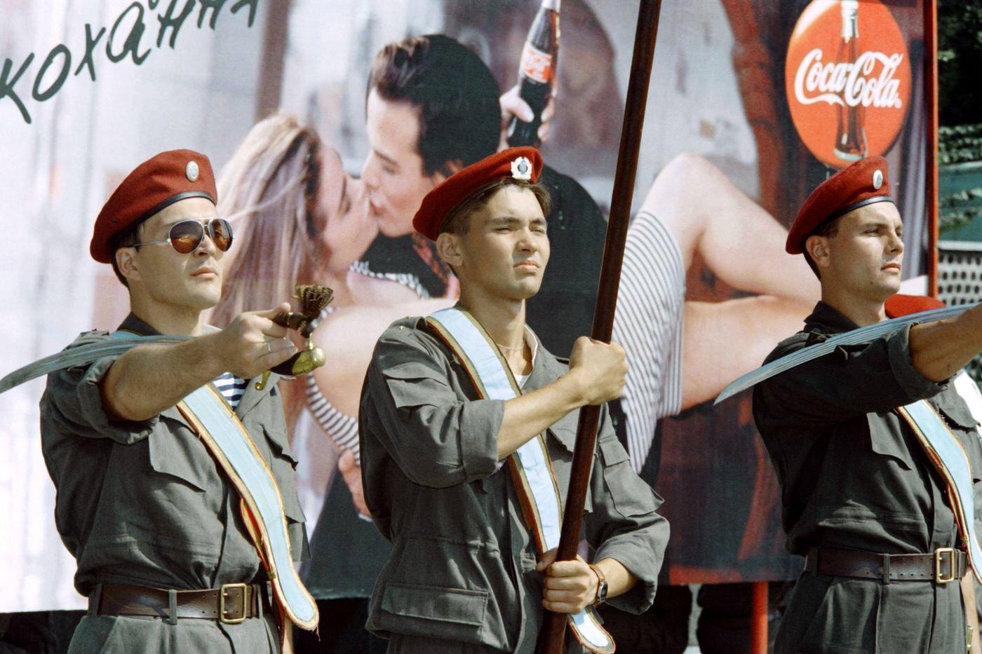 Ukrainian Soldiers Prepare for Independence Anniversary, 1994