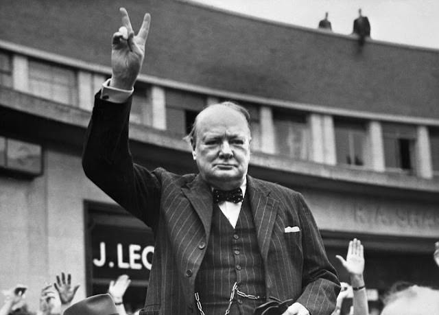 The British Prime Minister Winston Churchill’s Trademark “V for Victory” Sign: A Symbol in Wartime