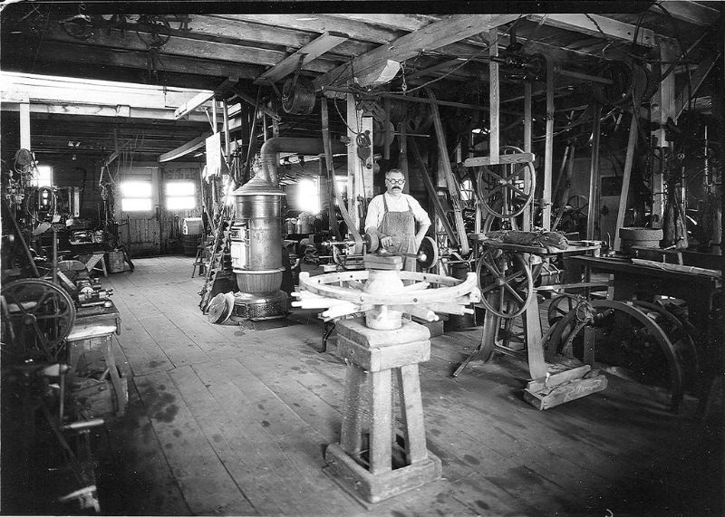 A blacksmith shop in Laurel, Iowa