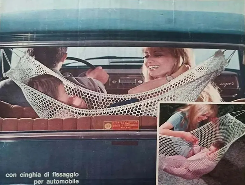 In the 1970s Car Hammocks for Babies Were a Thing (1970s)