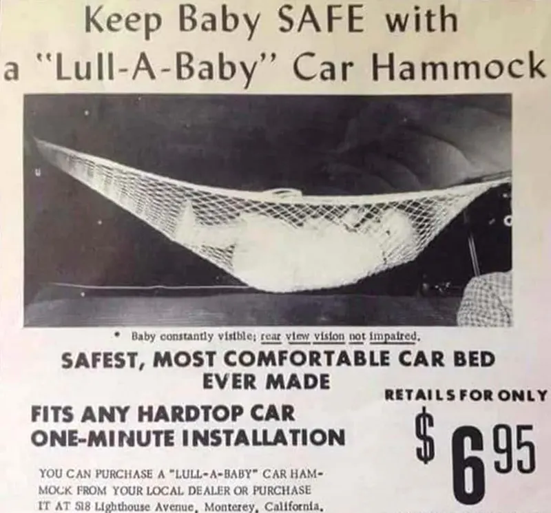 In the 1970s Car Hammocks for Babies Were a Thing (1970s)