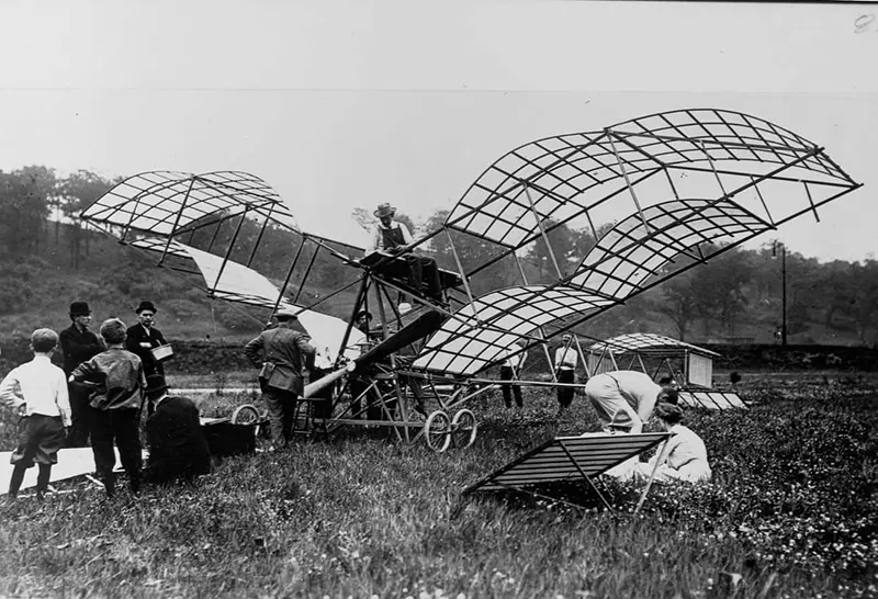 John Kowalski aboard an experimental plane.