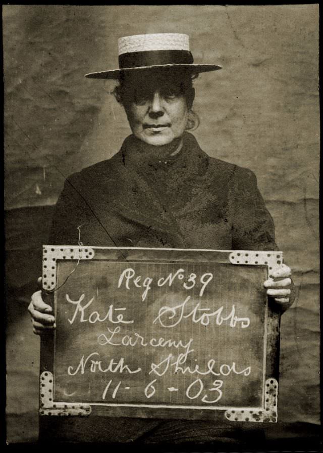 Kate Stobbs arrested for stealing from her landlady, 11th June 1903.