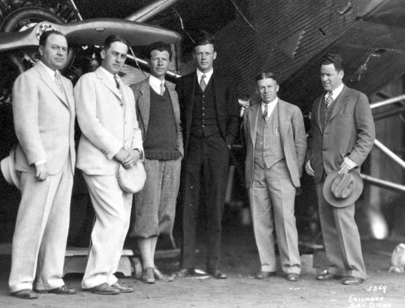 Charles Lindbergh with guests.