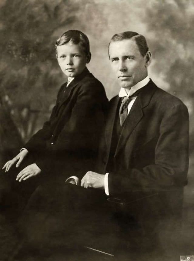 Charles Lindbergh and father, Charles. A. Lindbergh. 1909.
