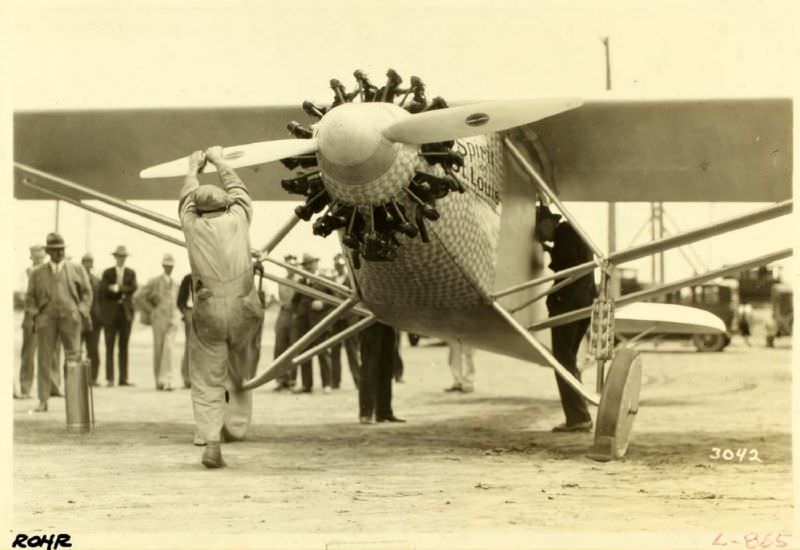 Pulling the propeller on the Spirit.