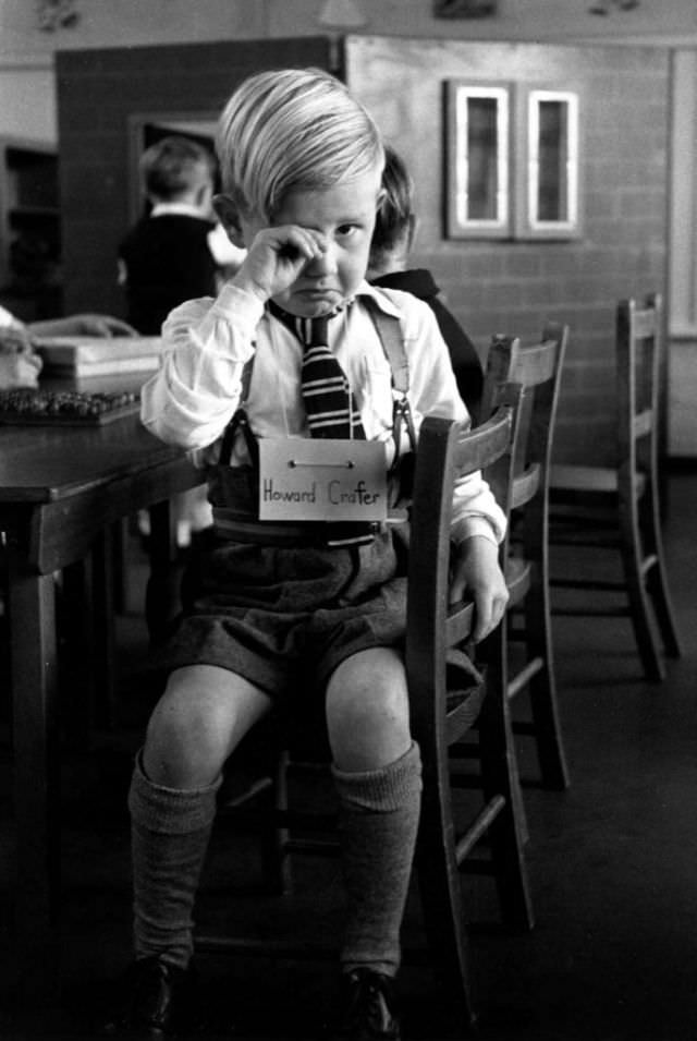 Five-year-old Howard Crafter has a tough time adjusting at the St. Nicholas County school, circa 1952