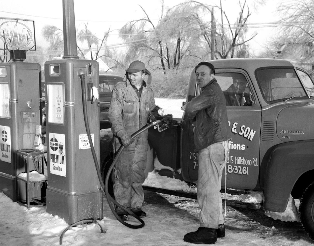 Pan Am Premium Gasoline view in Nashville, Tennessee, 1948.