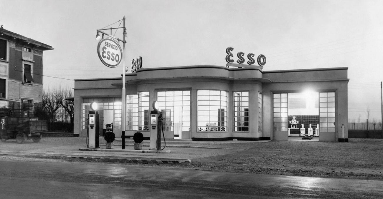 Esso service area, 1949.