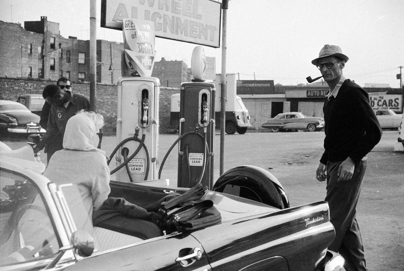 Marilyn Monroe and Arthur Miller Refueling in New York, 1956