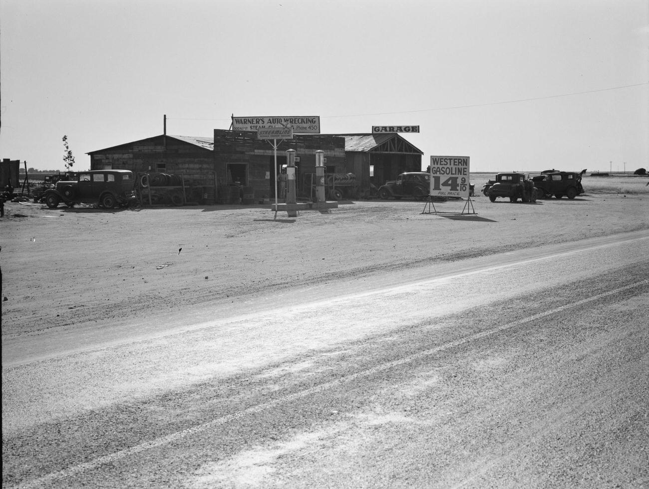 Roadside Gas Station Between Tulare and Fresno, California