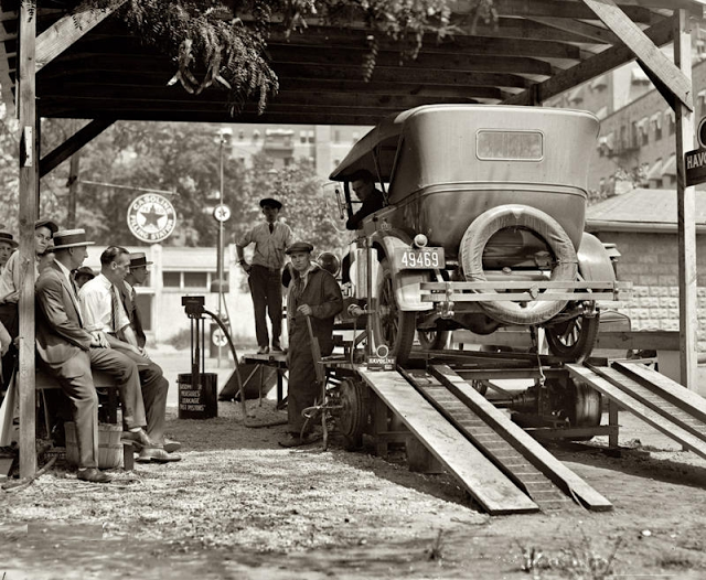 Texaco Gasoline Filling Station primarily for fueling gas tanks, 1920s.