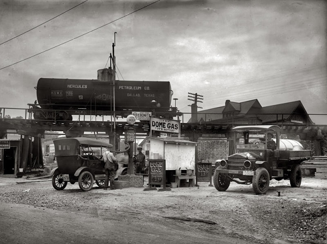 Dome Gas promises premium fuel at 23 cents a gallon, 1920s.