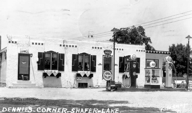 Dennie's Corner at Shafer Lake, Indiana, 1938.