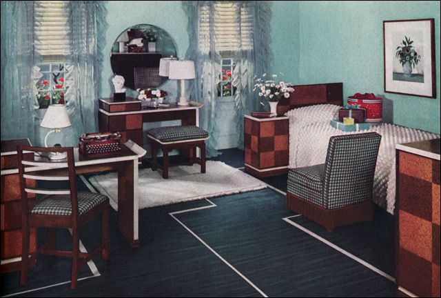 Modern girl's bedroom design, 1934