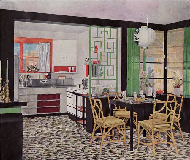Armstrong Asian-themed kitchen, 1935