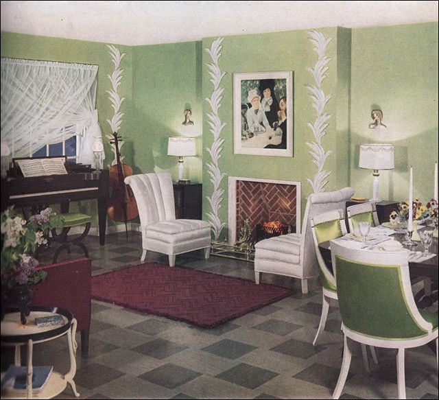 Key lime living room, 1936