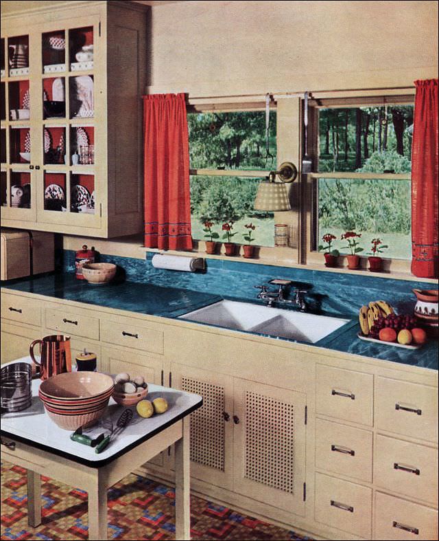 Kitchen with linoleum counter, 1936