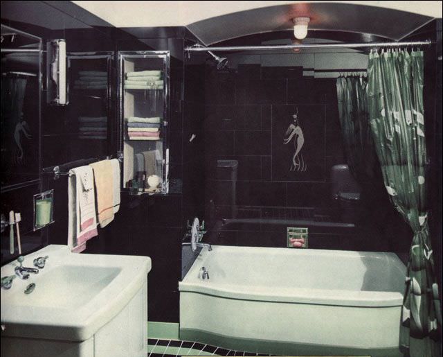 Carrara glass Art deco bathroom, 1937