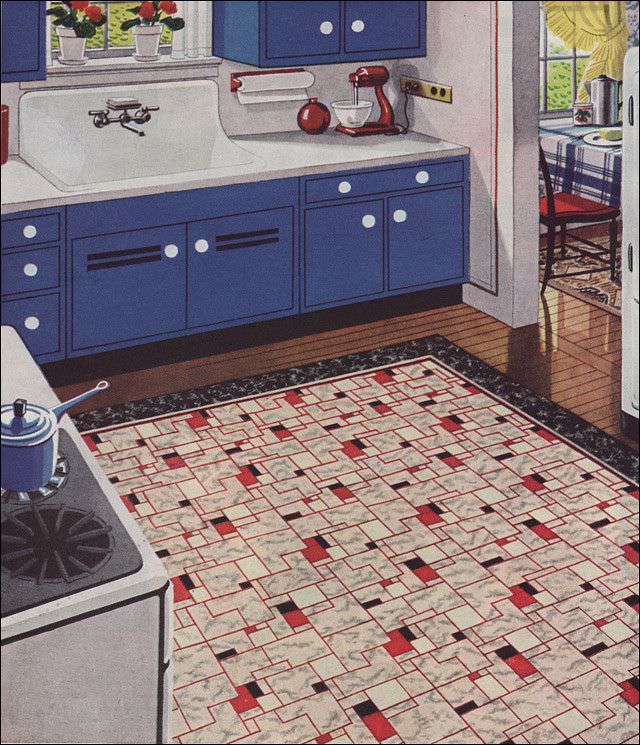 Kitchen with dog-washing sink, 1937