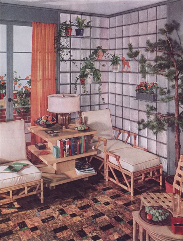 Modern sun room design, 1937